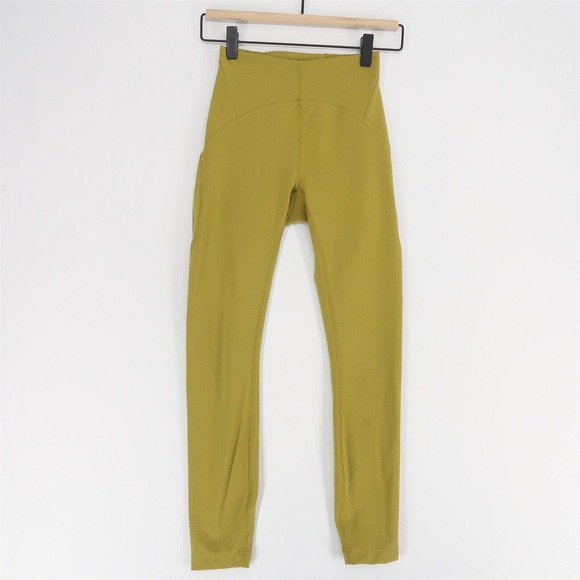 Lululemon Instill High-Rise Tight Leggings Womens 2 Greenish Gold Yoga‎ - Picture 1 of 8